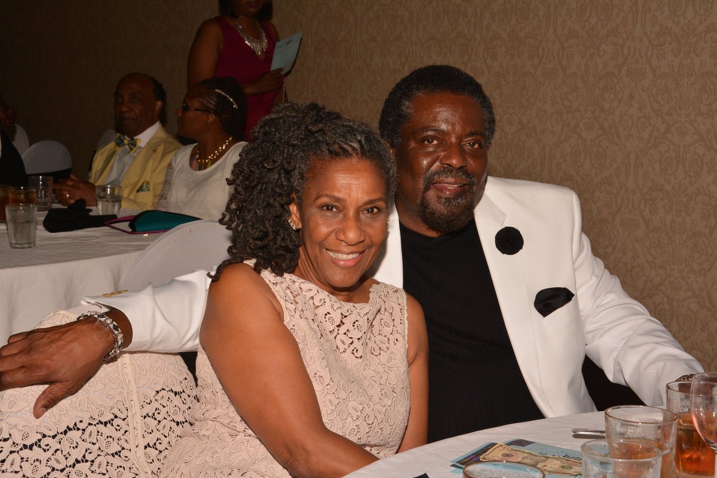 A couple celebrating at the banquet